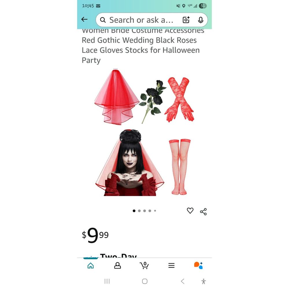 Women Costume Acc. Red Goth Wedding Black Roses Lace Gloves Stocks for Halloween